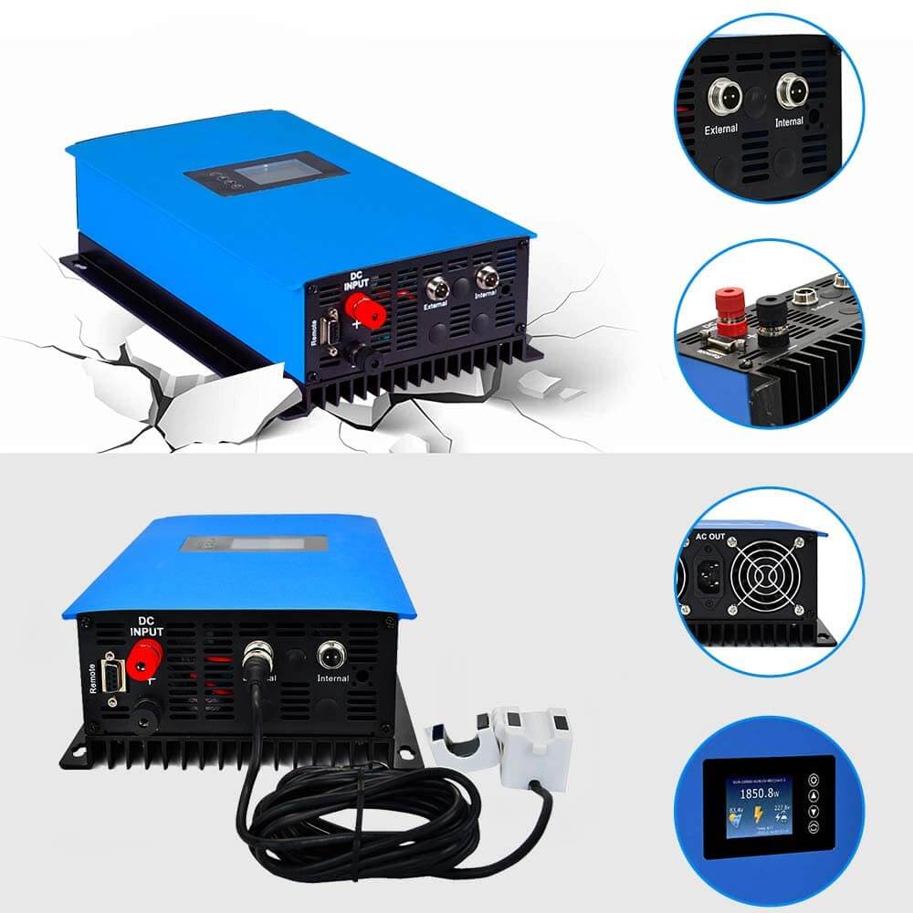 Y&H 1000W Stackable Grid Tie Inverter with Power Limiter Sensor